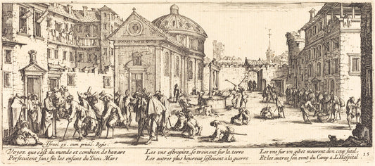 The Hospital by Jacques Callot (French, 1592 - 1635), 16X12"(A3)Poster Print