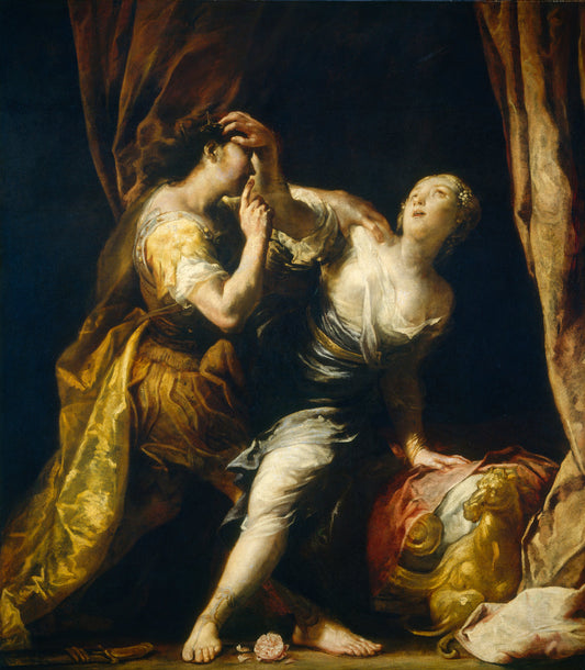 Tarquin and Lucretia by Giuseppe Maria Crespi (Italian, 1665 - 1747), 16X12"(A3)Poster Print