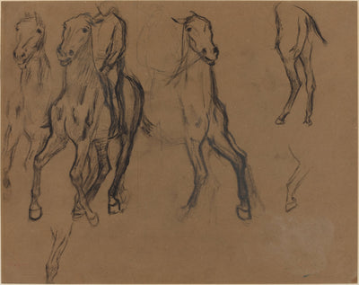 Study of Horses by Edgar Degas (French, 1834 - 1917), 16X12"(A3)Poster Print