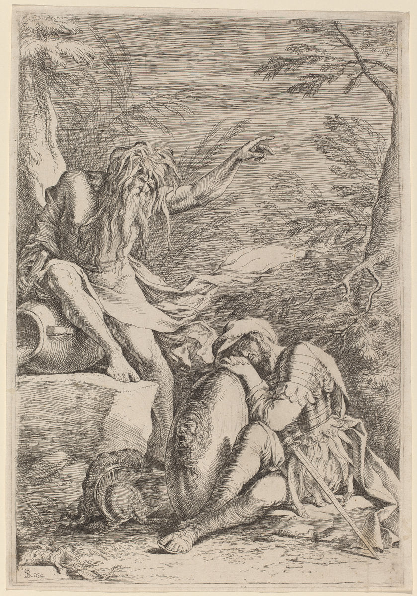 The Dream of Aeneas by Salvator Rosa (Italian, 1615 - 1673), 16X12"(A3)Poster Print
