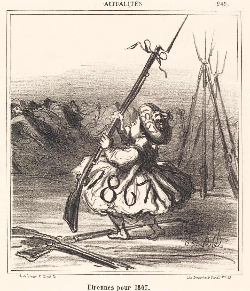 Étrennes pour 1867 by Honoré Daumier (French, 1808 - 1879), 16X12"(A3)Poster Print
