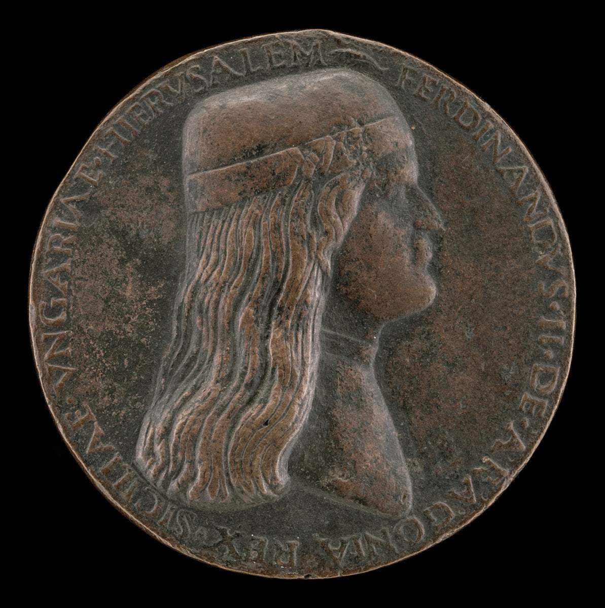 Ferdinand II of Aragon, died 1496, Prince of Capua and King of Naples 1495 [obverse] by Adriano Fiorentino (Italian, c. 1450/1460 - 1499), 16X12"(A3)Poster Print