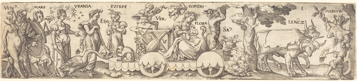 Spring by Virgil Solis (German, 1514 - 1562), 16X12"(A3)Poster Print