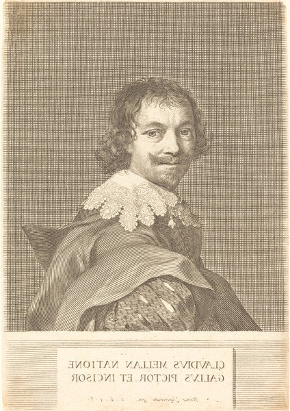 Self-Portrait by Claude Mellan (French, 1598 - 1688), 16X12"(A3)Poster Print