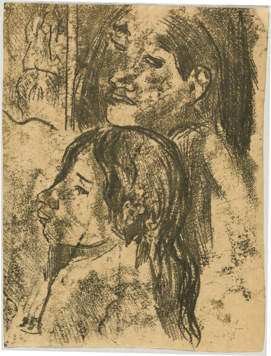 Two Marquesans [recto] by Paul Gauguin (French, 1848 - 1903), 16X12"(A3)Poster Print