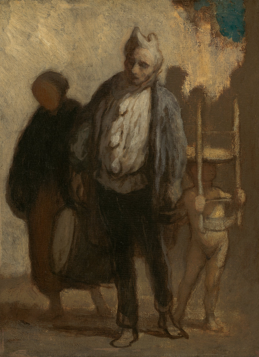 Wandering Saltimbanques by Honoré Daumier (French, 1808 - 1879), 16X12"(A3)Poster Print