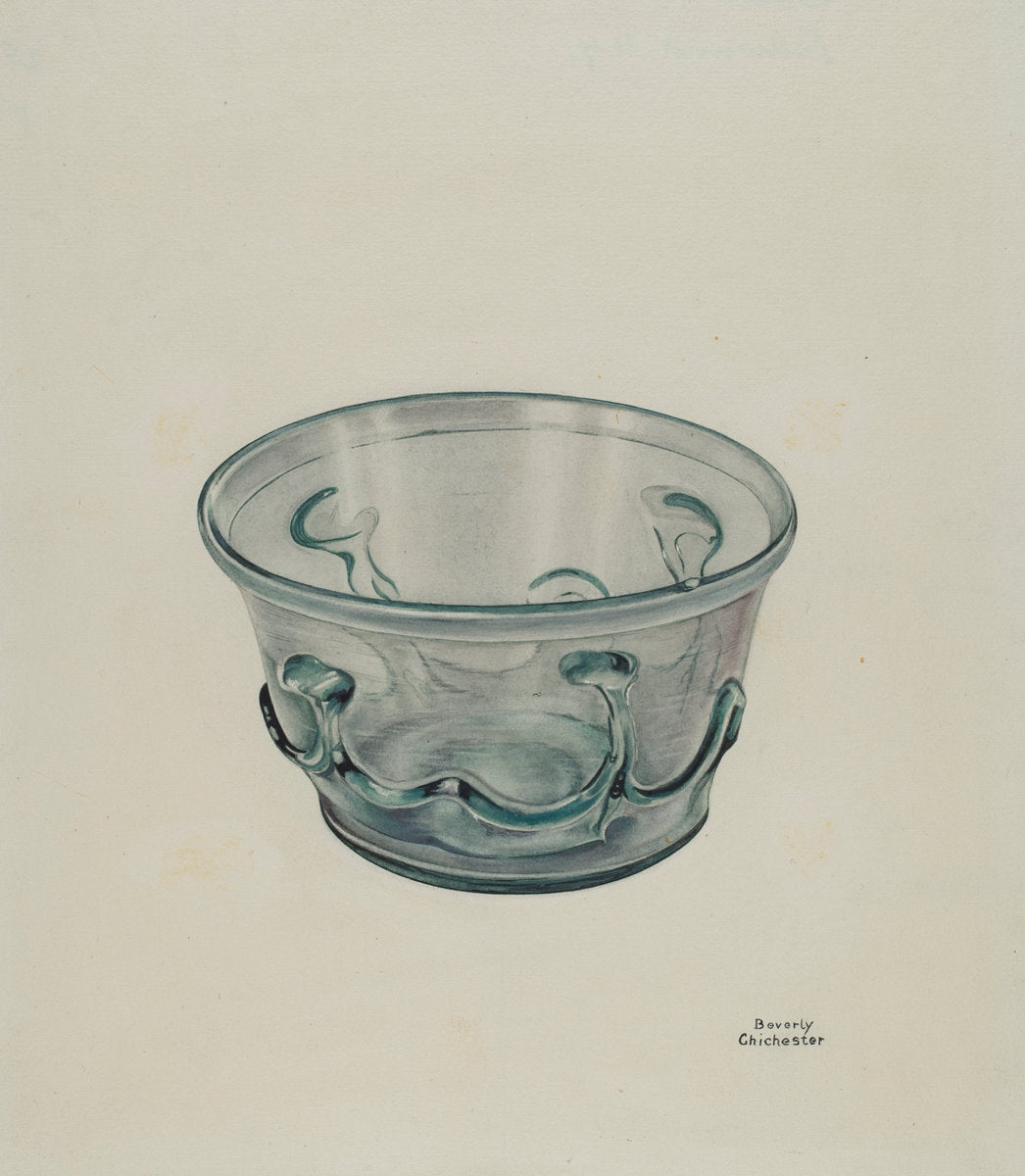 Glass Bowl by Beverly Chichester (American, active c. 1935), 16X12"(A3)Poster Print
