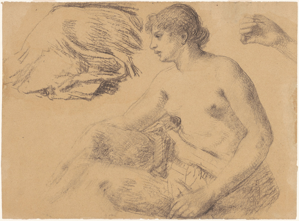 Nude Study by William P. Babcock (American, 1826 - 1899), 16X12"(A3)Poster Print