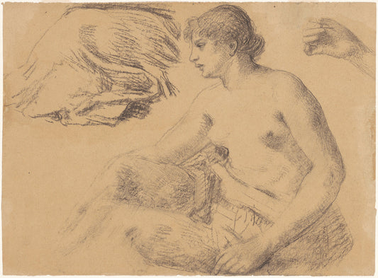 Nude Study by William P. Babcock (American, 1826 - 1899), 16X12"(A3)Poster Print