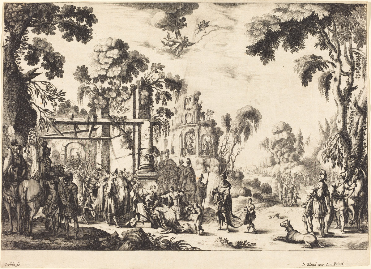 The Adoration of the Magi by Nicolas Cochin (French, 1610 - 1686), 16X12"(A3)Poster Print