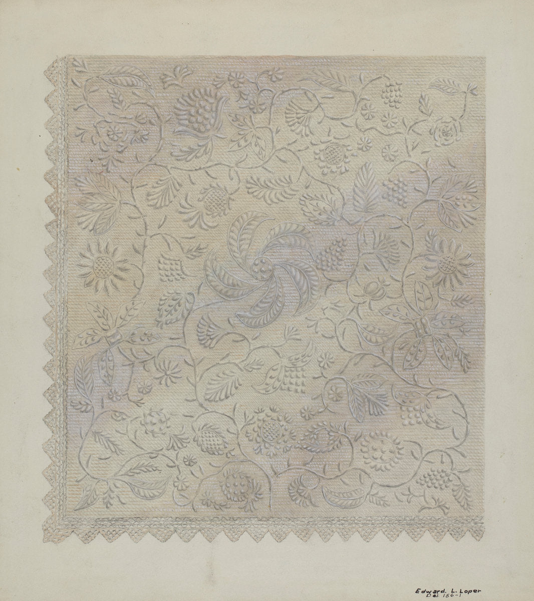 Coverlet by Edward L. Loper (American, born 1916), 16X12"(A3)Poster Print