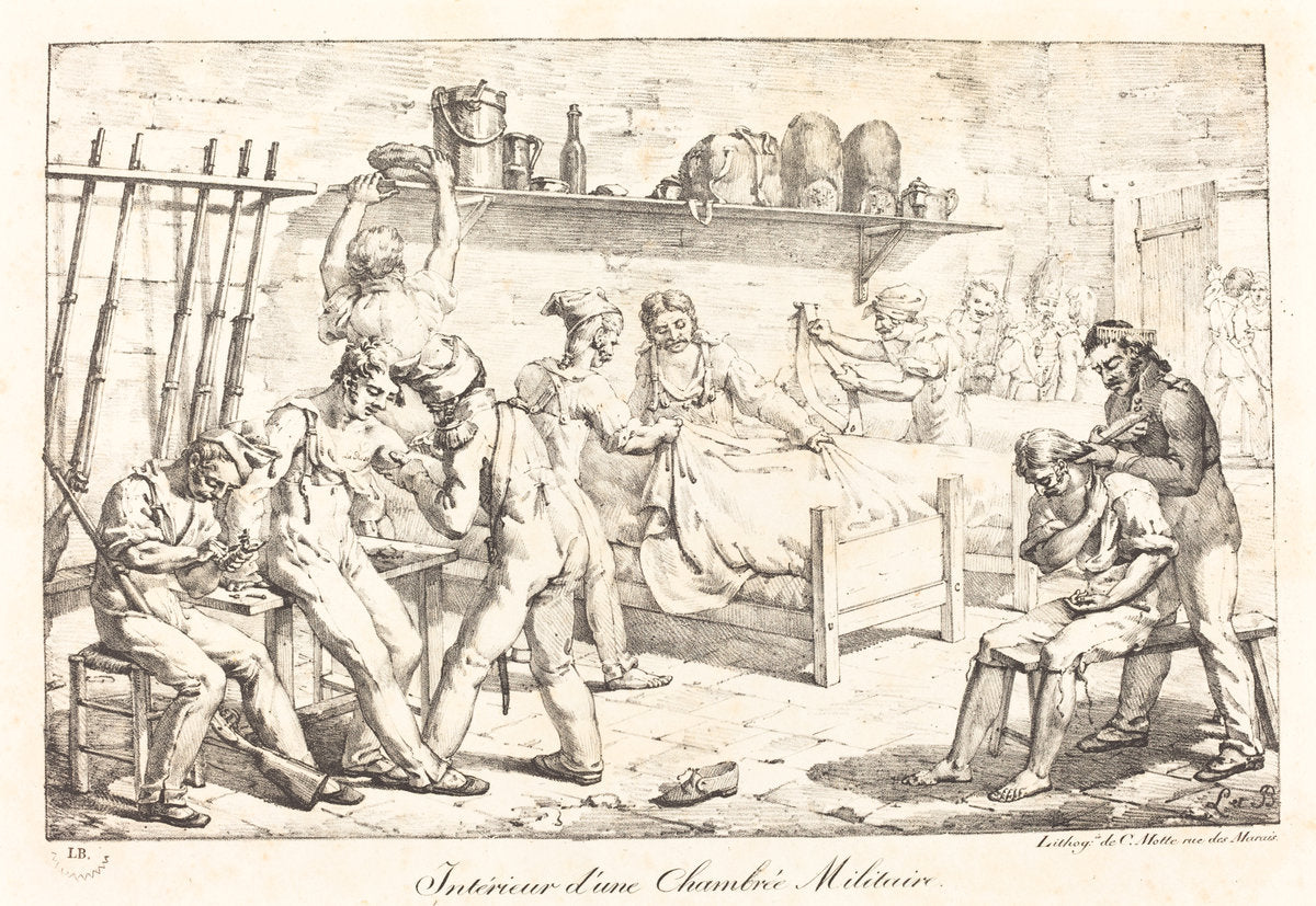 Interior of a Military Chamber by Baron Louis-Albert-Guillain Bacler d'Albe (French, 1761 - 1824), 16X12"(A3)Poster Print