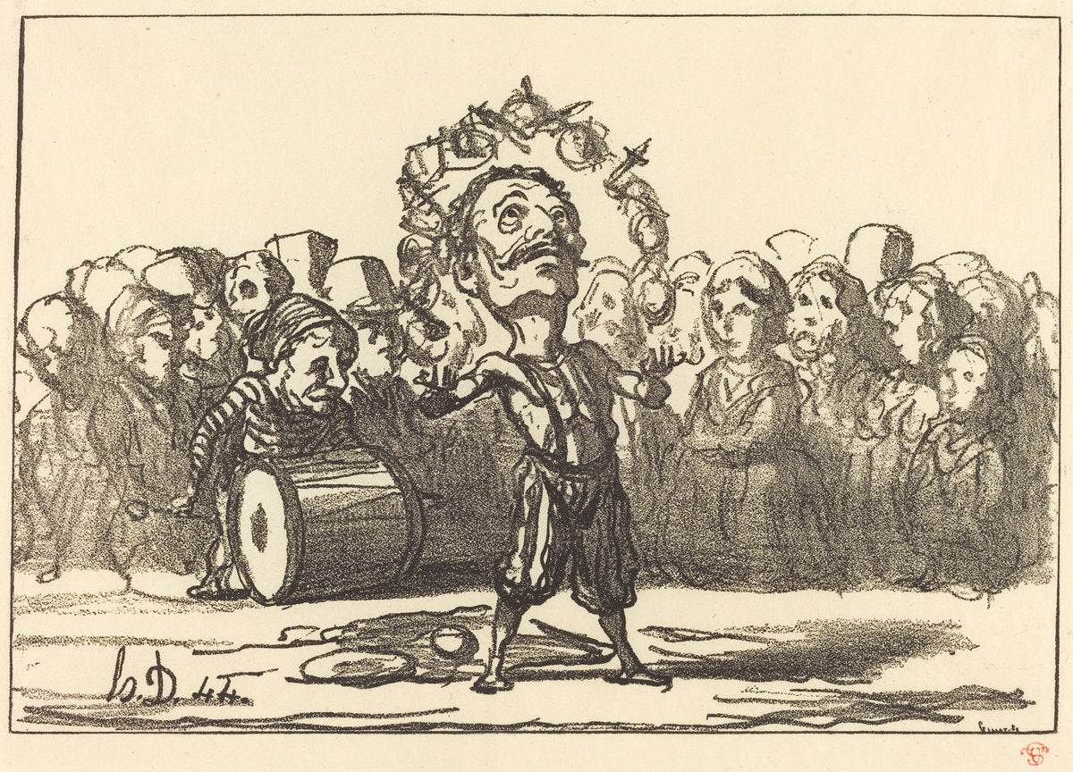 Les saltimbanques by Honoré Daumier (French, 1808 - 1879), 16X12"(A3)Poster Print