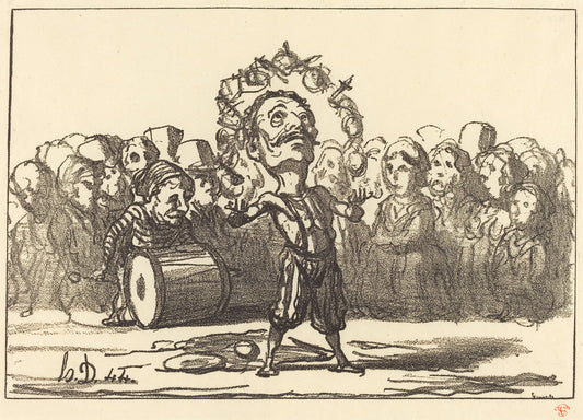 Les saltimbanques by Honoré Daumier (French, 1808 - 1879), 16X12"(A3)Poster Print
