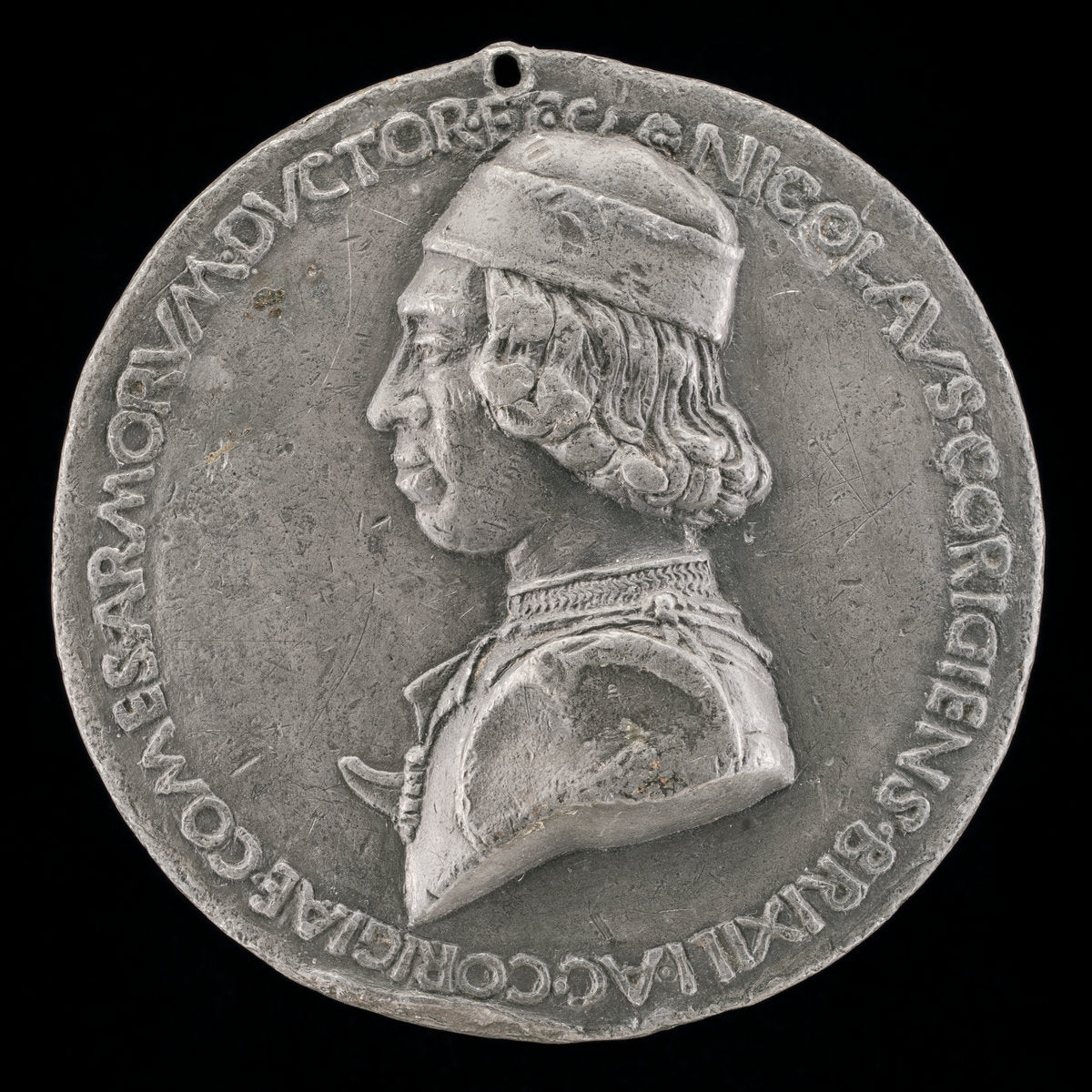 Niccolò da Correggio, 1450-1508, Count of Brescello 1480 [obverse] by Sperandio (Italian, c. 1425/1428  - c. 1504), 16X12"(A3)Poster Print