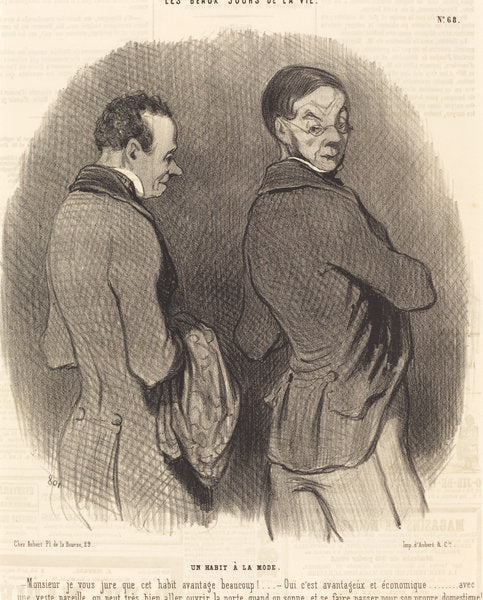 Un Habit a la mode by Honoré Daumier (French, 1808 - 1879), 16X12"(A3)Poster Print