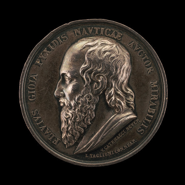 Flavius Gioia [obverse] by Vincenzo Catenacci, struck by L. Taglioni (Neapolitan, active c. 1825/1848), 16X12"(A3)Poster Print