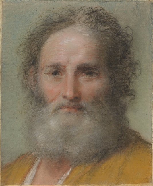 Head of a Bearded Man by Benedetto Luti (Roman, 1666 - 1724), 16X12"(A3)Poster Print
