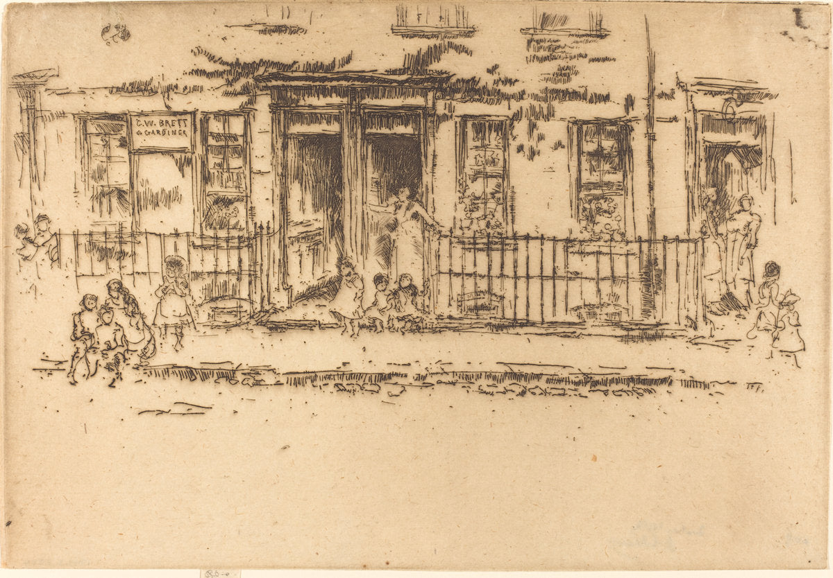 Justice Walk - Chelsea by James McNeill Whistler (American, 1834 - 1903), 16X12"(A3)Poster Print