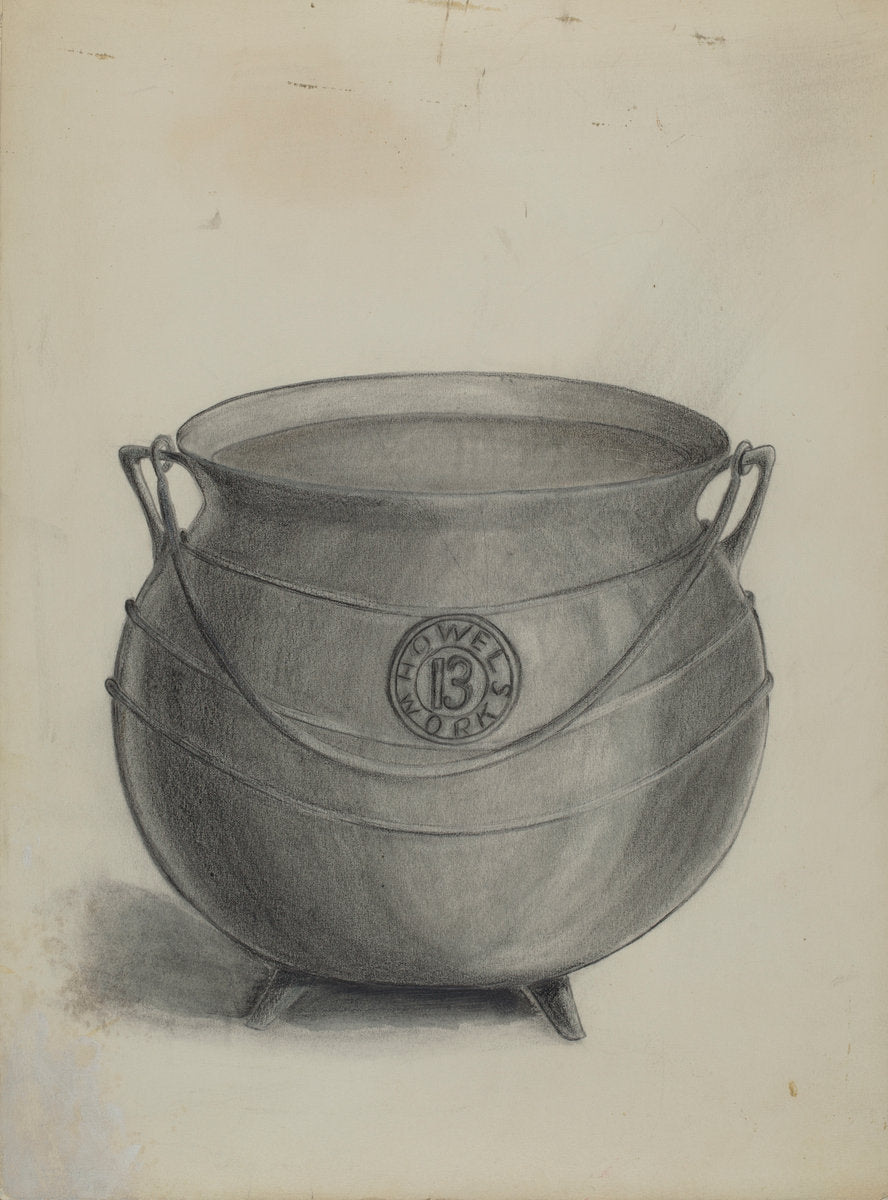 Iron Cooking Pot by Columbus Simpson (American, active c. 1935), 16X12"(A3)Poster Print