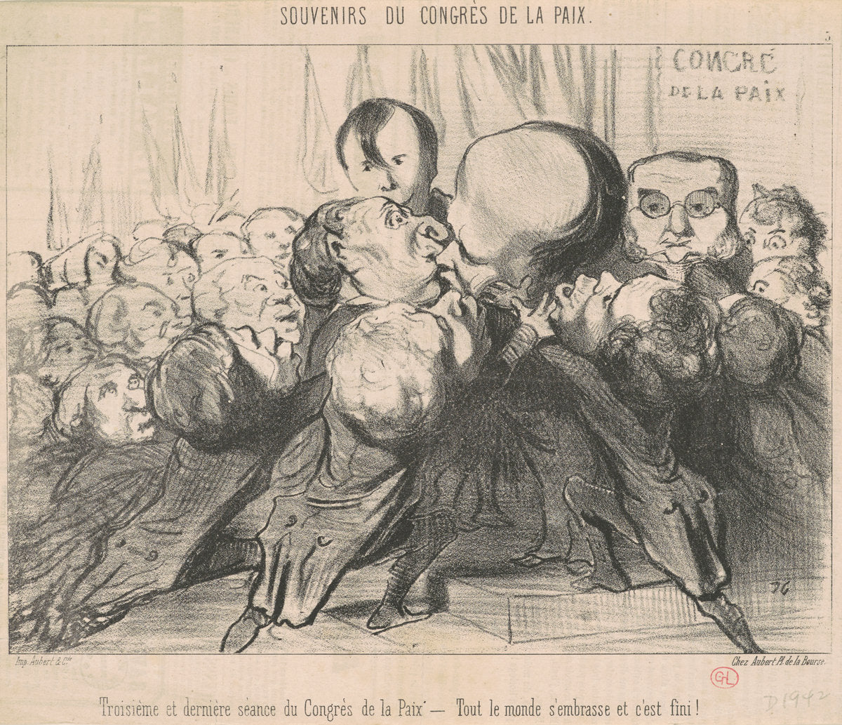 Troisième et dernière séance du congrès ... by Honoré Daumier (French, 1808 - 1879), 16X12"(A3)Poster Print