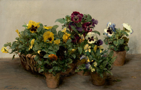 Pansies by Henri Fantin-Latour (French, 1836 - 1904), 16X12"(A3)Poster Print