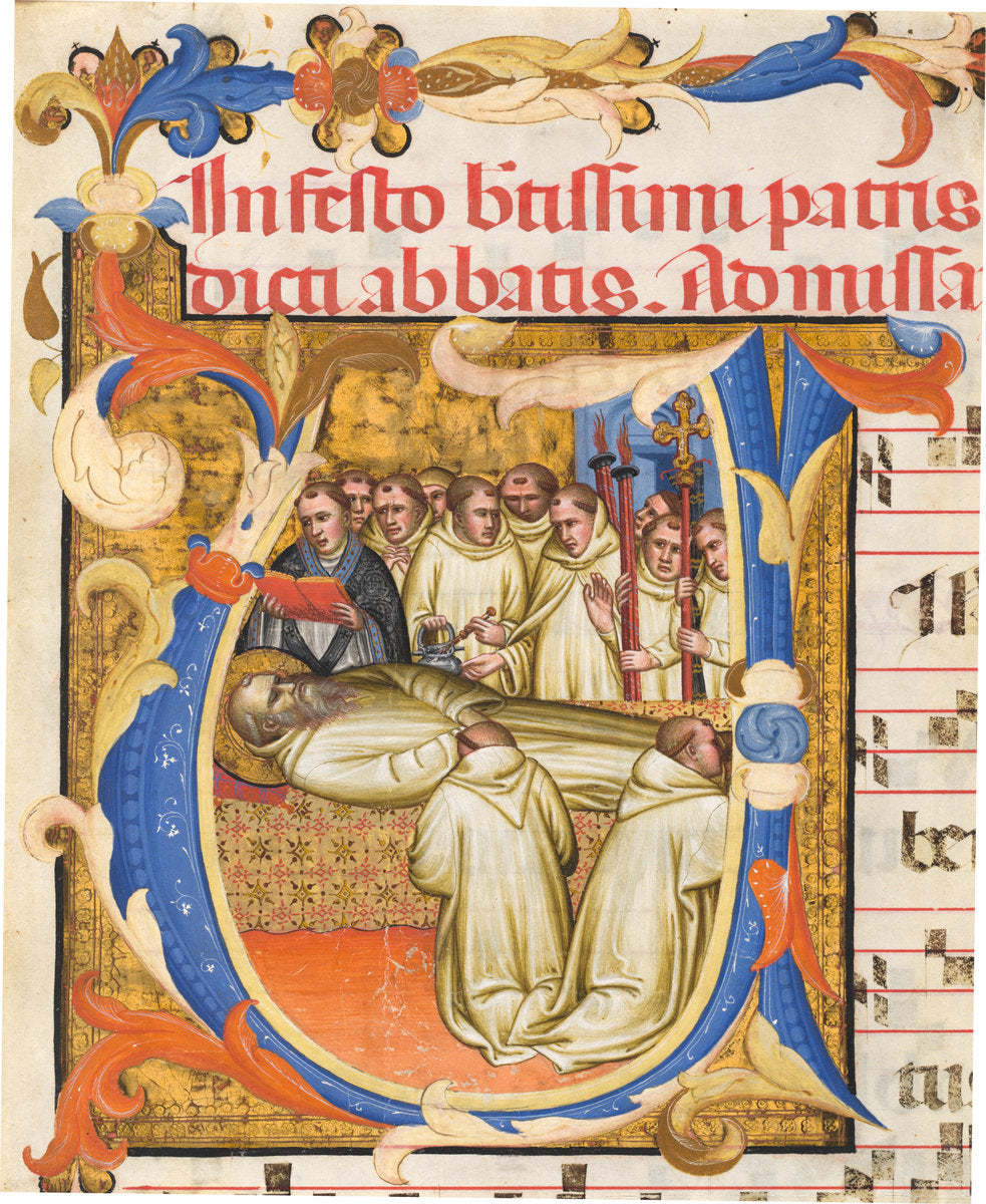 Death of Saint Benedict by Fra Gregorio Mutii da Montalcino (Sienese, died 1395), 16X12"(A3)Poster Print
