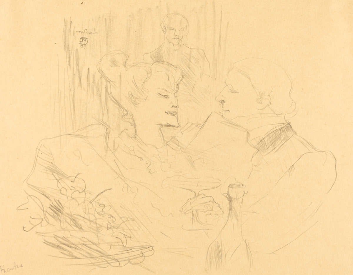 Supper in London (Souper à Londres) by Henri de Toulouse-Lautrec (French, 1864 - 1901), 16X12"(A3)Poster Print