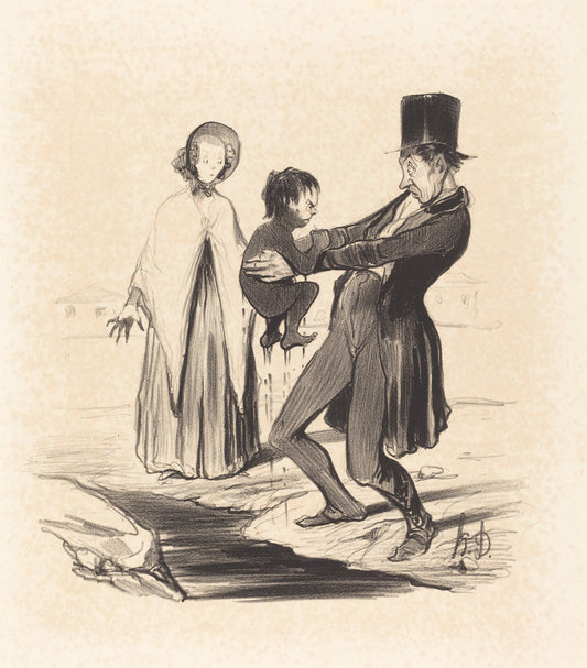 Le Puits de Grenelle by Honoré Daumier (French, 1808 - 1879), 16X12"(A3)Poster Print
