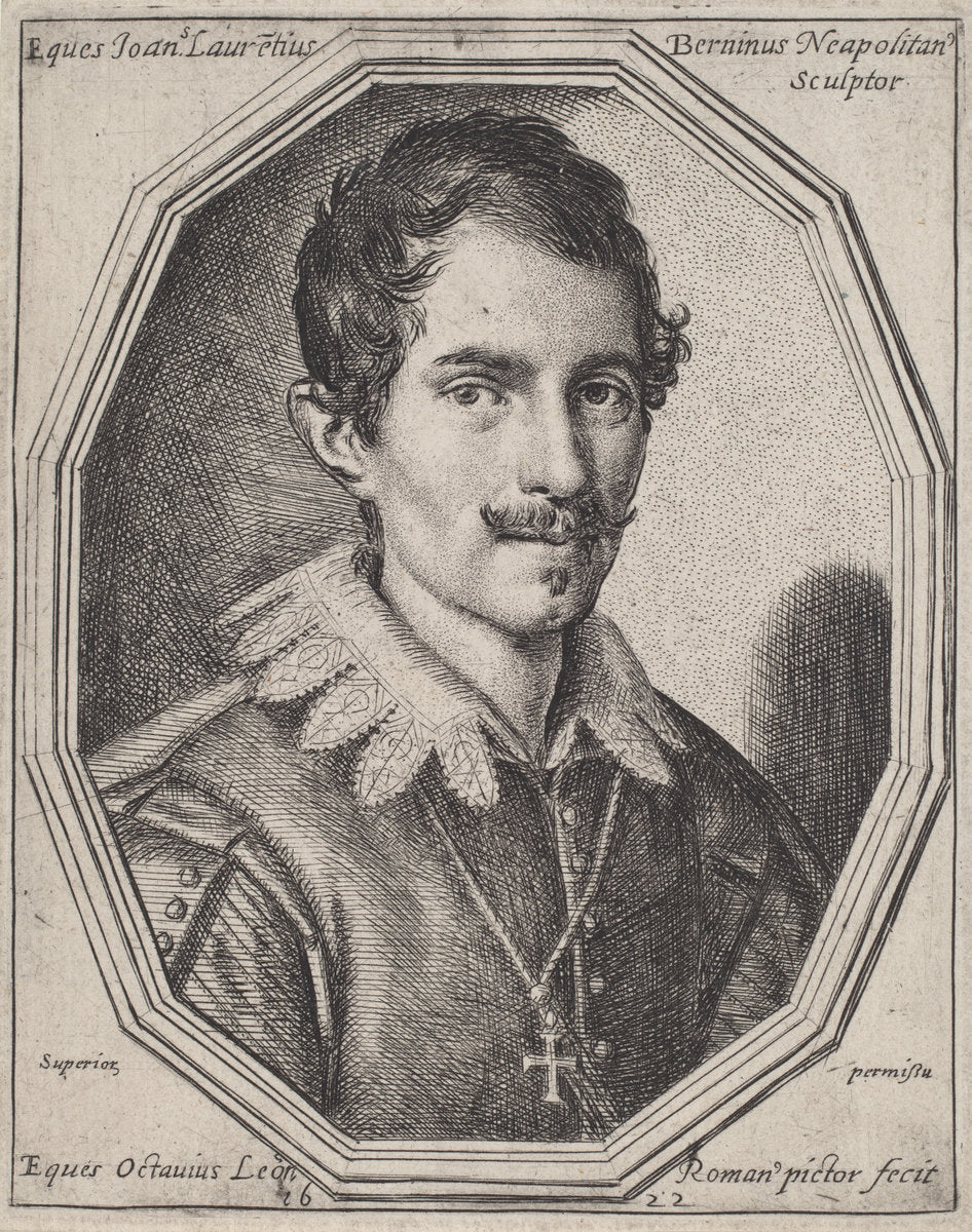 Gianlorenzo Bernini by Ottavio Leoni (Italian, c. 1578 - 1630), 16X12"(A3)Poster Print