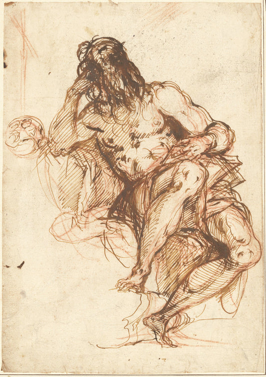 Saint Jerome by Alessandro Vittoria (Venetian, 1525 - 1608), 16X12"(A3)Poster Print