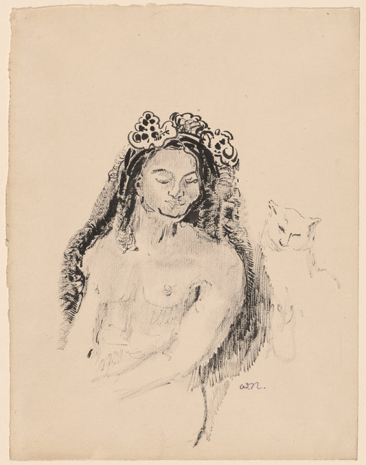 The Queen of Sheba (La Reine de Saba) by Odilon Redon (French, 1840 - 1916), 16X12"(A3)Poster Print