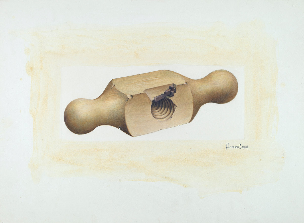 Bishop Hill: Wooden Screw Cutter by H. Langden Brown (American, active c. 1935), 16X12"(A3)Poster Print