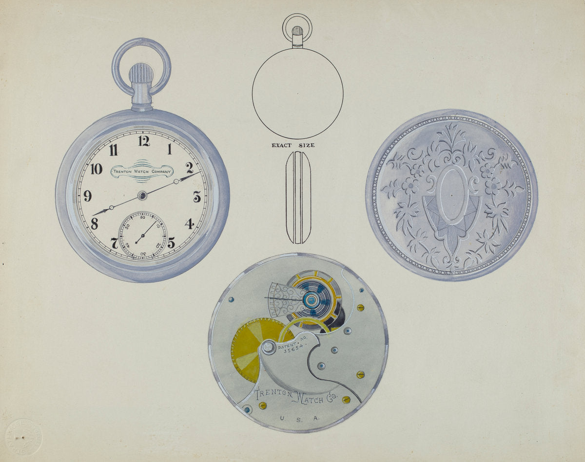 Watch, Dial and Frame by Harry G. Aberdeen (American, active c. 1935), 16X12"(A3)Poster Print