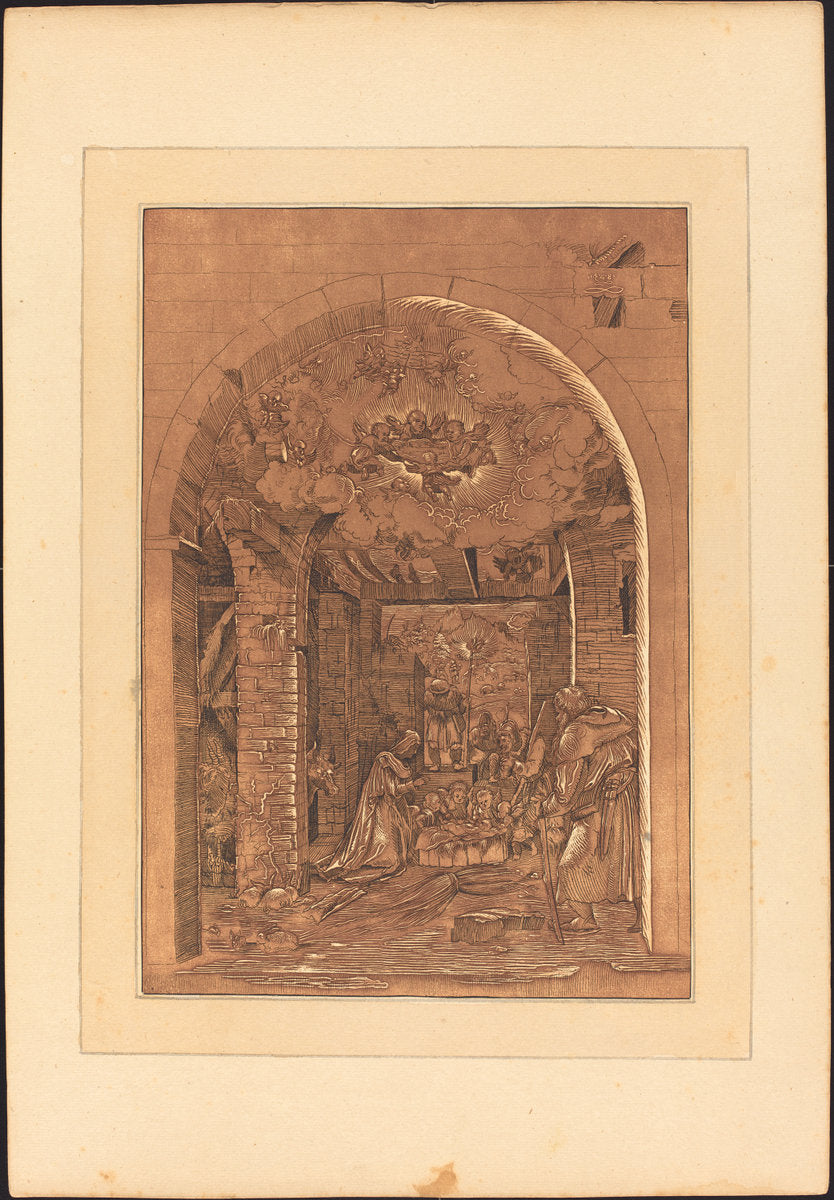 The Adoration of the Shepherds by Johann Gottlieb Prestel (German, 1739 - 1808), 16X12"(A3)Poster Print