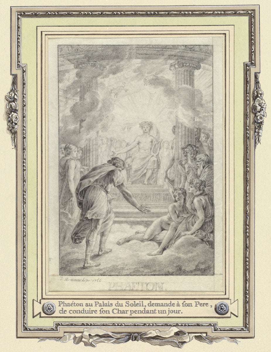 Phaeton au Palais du Soleil ... by Jean-Michel Moreau (French, 1741 - 1814), 16X12"(A3)Poster Print