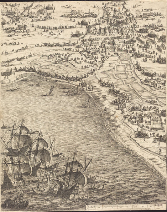The Siege of La Rochelle [plate 12 of 16; set comprises 1952.8.97-112] by Jacques Callot (French, 1592 - 1635), 16X12"(A3)Poster Print