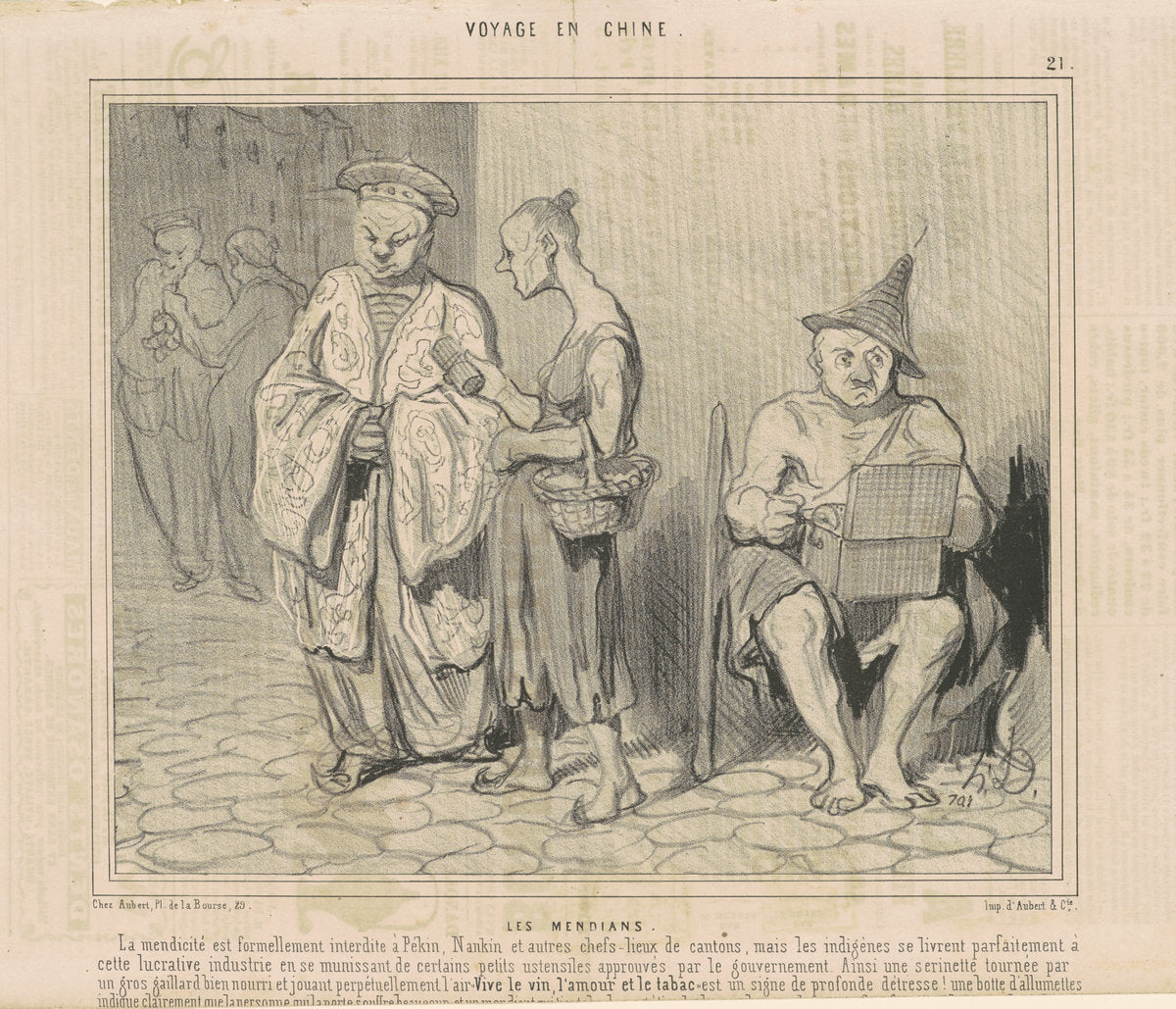 Les mendians by Honoré Daumier (French, 1808 - 1879), 16X12"(A3)Poster Print