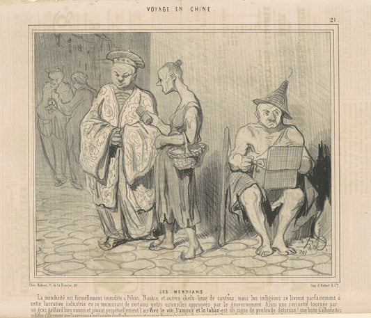 Les mendians by Honoré Daumier (French, 1808 - 1879), 16X12"(A3)Poster Print
