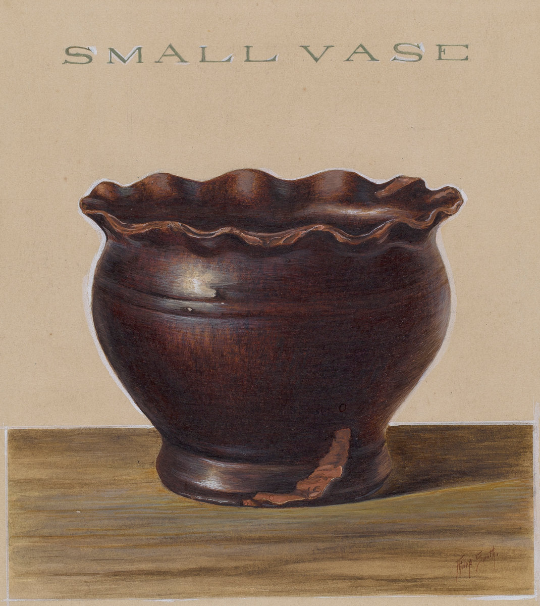 Small Vase by Philip Smith (American, active c. 1935), 16X12"(A3)Poster Print