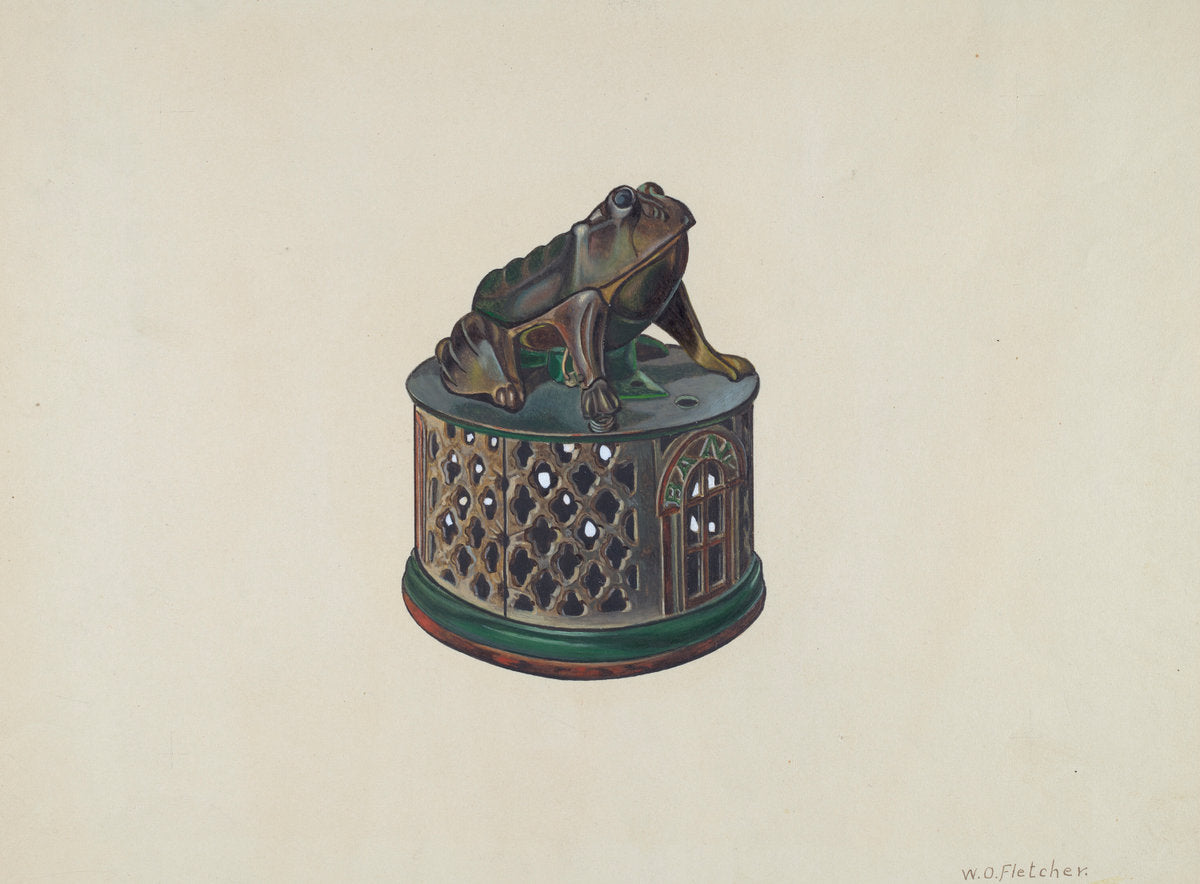 Toy Bank: Frog by William O. Fletcher (American, active c. 1935), 16X12"(A3)Poster Print