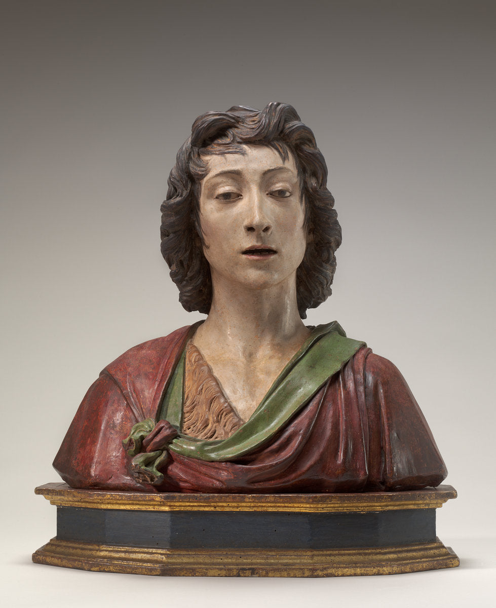 c. 1490 by Florentine 15th Century, Probably after a model by Desiderio da Settignano (Saint John the Baptist), 16X12"(A3)Poster Print