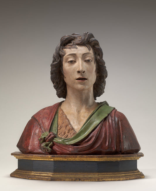 c. 1490 by Florentine 15th Century, Probably after a model by Desiderio da Settignano (Saint John the Baptist), 16X12"(A3)Poster Print