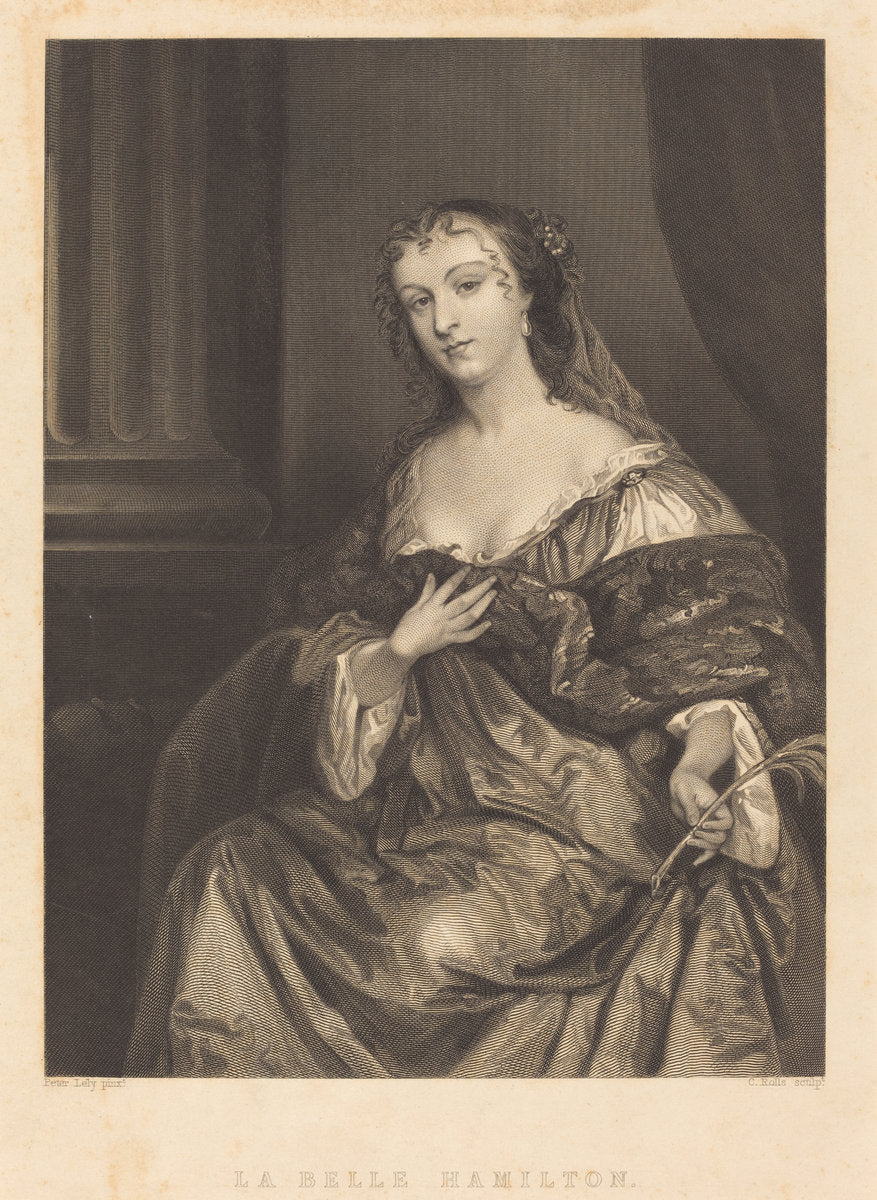 La Belle Hamilton by Charles Rolls after Sir Peter Lely (British, active first half 19th century), 16X12"(A3)Poster Print