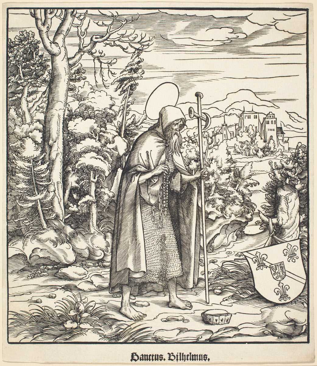 Saint Bilhelmus by Leonhard Beck (German, c. 1480 - 1542), 16X12"(A3)Poster Print