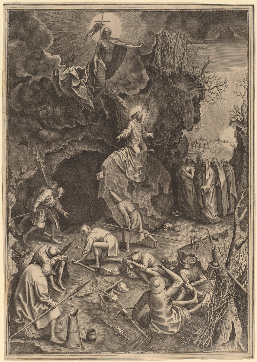 The Resurrection by Attributed to Philip Galle after Pieter Bruegel the Elder (Flemish, 1537 - 1612), 16X12"(A3)Poster Print