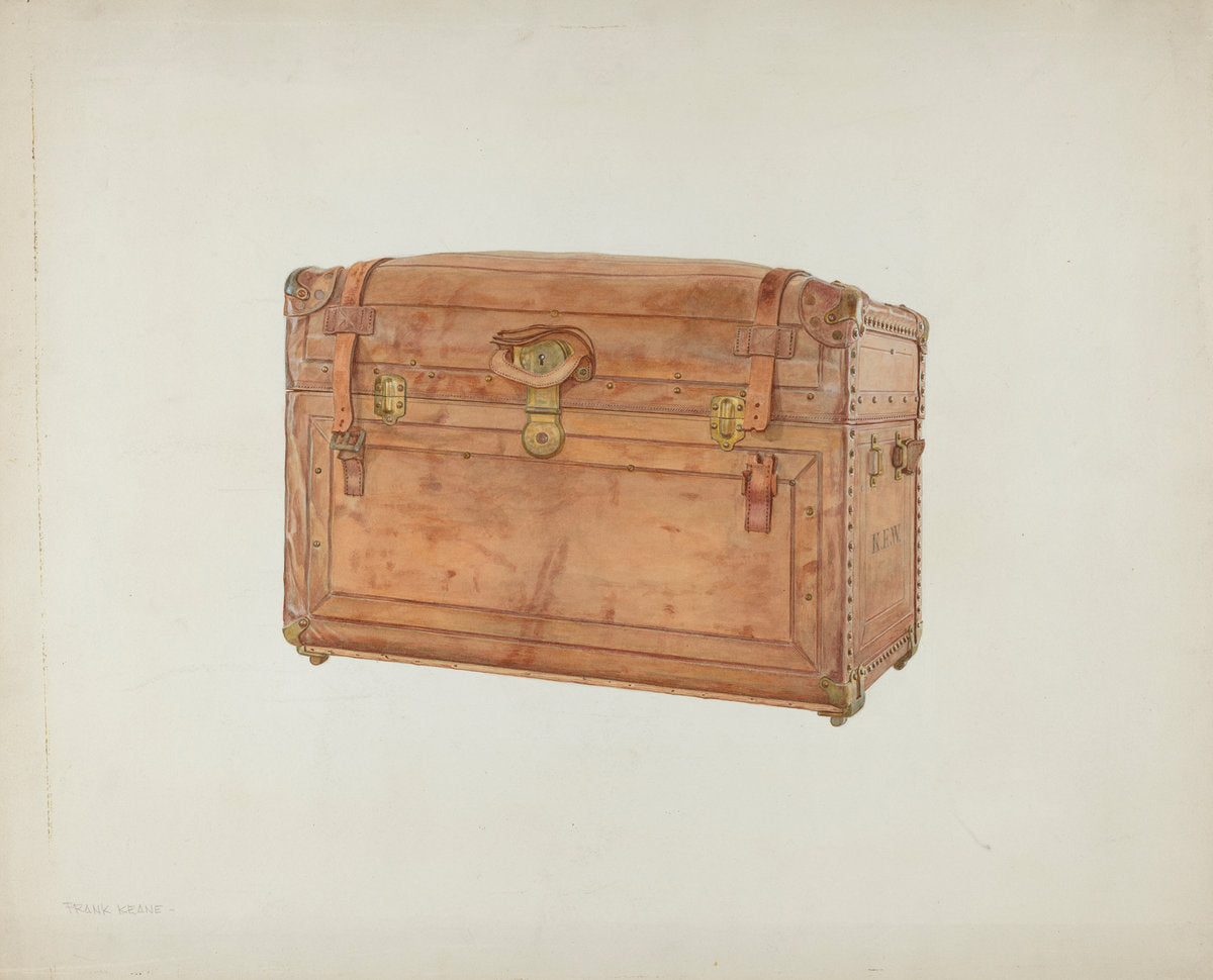 Horse Hide Trunk by Frank M Keane (American, active c. 1935), 16X12"(A3)Poster Print