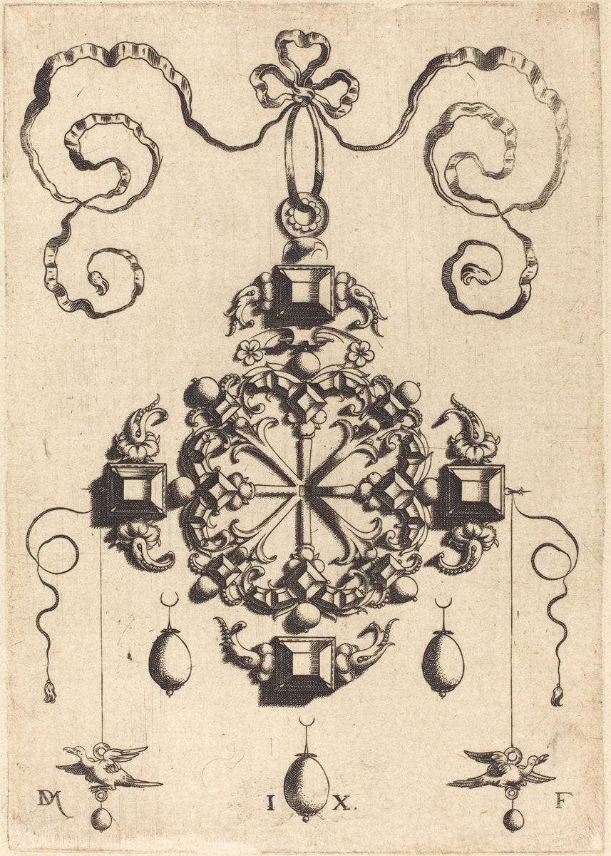 Large Pendant in the Form of a Wheel by Daniel Mignot (German, active 1593/1596), 16X12"(A3)Poster Print