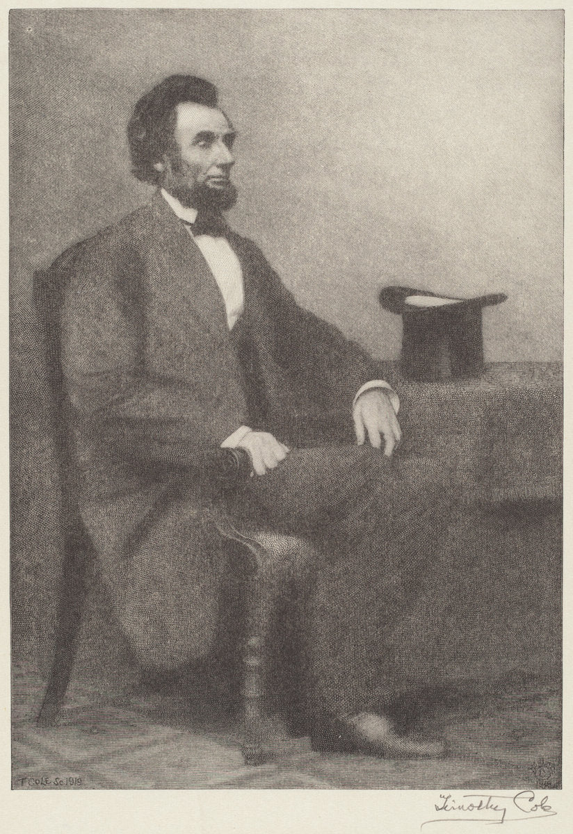 Abraham Lincoln by Timothy Cole (American, 1852 - 1931), 16X12"(A3)Poster Print