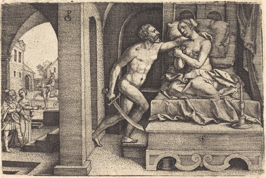 Tarquin and Lucretia by Georg Pencz (German, c. 1500 - 1550), 16X12"(A3)Poster Print
